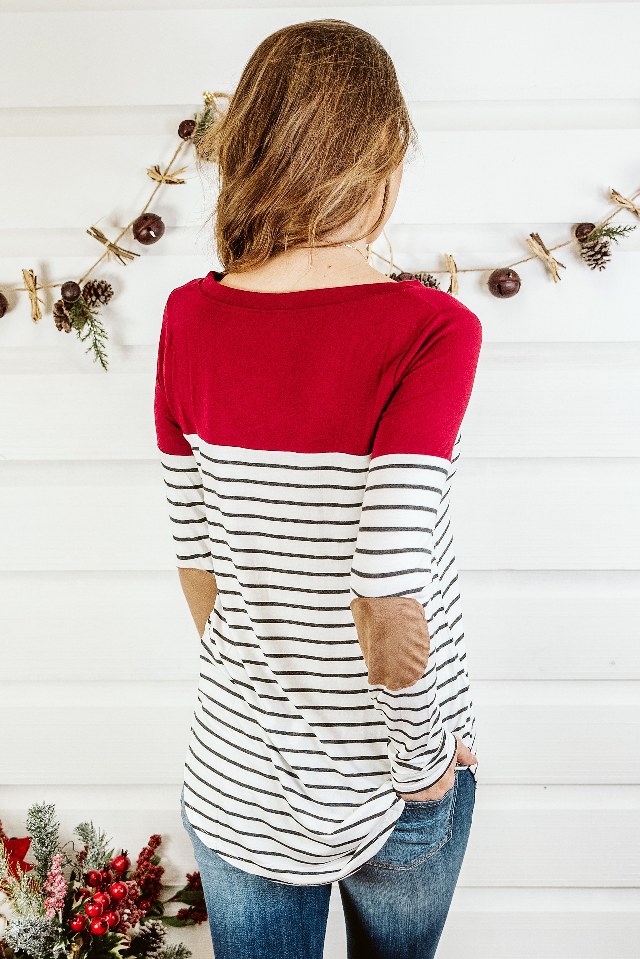 Striped Long Sleeve Breastfeeding Top